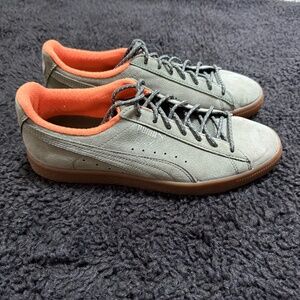 Olive / Army Green Suede Puma Sneakers